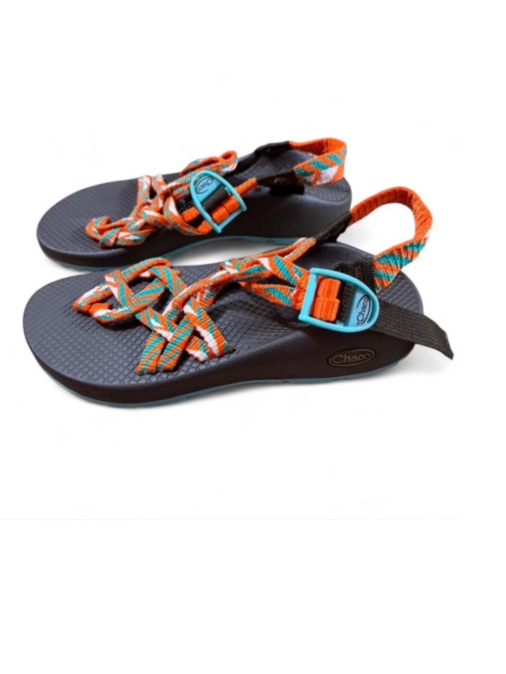 Chaco Z Strap Hiking Sandals Orange Teal Women’s Size 6 Outdoor like new